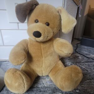 RETIRED Vintage Build A Bear Puppy Dog Brown/Tan Stuffed Plush Tab 12" BAB